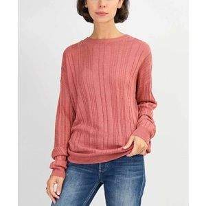 Callahan Cableknit Boyfriend Dusty Rose Sweater S